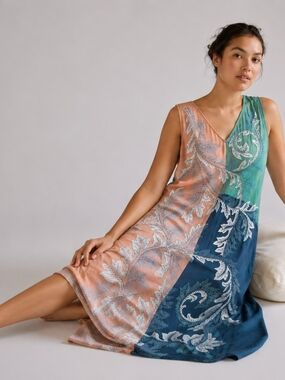 ANTHROPOLOGIE GEISHA DESIGNS Embroidered Maxi Dress
